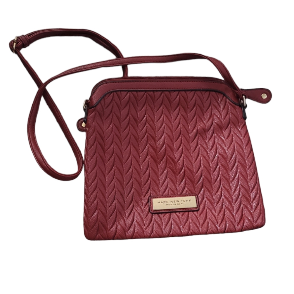 Burgundy Marc New York by Andrew Marc Crossbody Bag - Picture 1 of 3